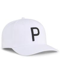 PUMA - Cappellino Da Golf Heritage P Tech Da Uomo, Accessori, Bianco Glow/Nero - Lyst