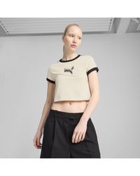 PUMA - Equal Love Confederation Kurzes Figurbetontes T-Shirt Mit Grafik Damen - Lyst