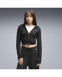 PUMA - Essentials Ribbed Zip-Up Hoodie - Lyst