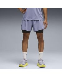 PUMA - Shorts De Running Dreamrun 2 En 1 Drycell 5" Para Hombre, Ropa, Gris - Lyst