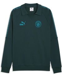 PUMA - Manchester City King Drill Crew Sweatshirt Voor Blauw/Groen, Maat - Lyst