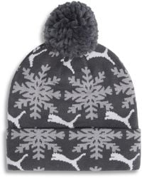 PUMA - Fair Isle Winter Pom Pom Snowflake Beanie Hat - Lyst