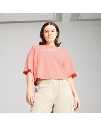 PUMA - Premium Ess Oversized T-Shirt Met Print Voor - Lyst