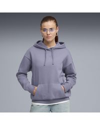 PUMA - Sudadera De Felpa Con Capucha Essentials De Corte Holgado Para Mujer, Ropa, Gris - Lyst