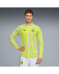 PUMA - Borussia Dortmund Pre-Match Quarter-Zip Top Shirt Mist/ Alert - Lyst