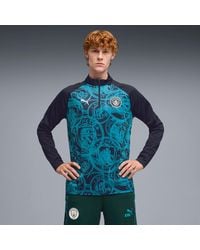 PUMA - Manchester City Warmup Quarter-Zip Top Shirt Dark - Lyst