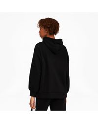 puma exclusive oversized organic cotton rainbow sweatshirt in black