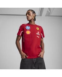 PUMA - T-Shirt Team Scuderia Ferrari Hp 2025 Da Uomo, Abbigliamento, Dark Cherry - Lyst
