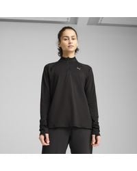 PUMA - Camiseta Run Velocity Cloudspun Con Cuello Con Cremallera Para Mujer, Ropa, Negro - Lyst