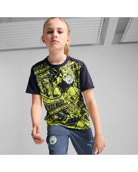 PUMA - Manchester City Pre-Match Short Sleeve Jersey Youth, Glow/Magic - Lyst