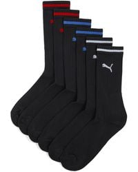 PUMA - Calcetines Sport Crew Stripe, Pack De 3 Pares, Ropa, Negro - Lyst