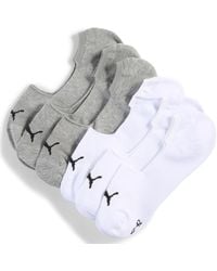 PUMA - Uniseks Voetjes (Set Van 6) Grijs/Wit, Maat - Lyst