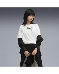 PUMA - T-Shirt Con Grafica Evostripe Dal Taglio Morbido Da Donna, Abbigliamento, Bianco - Lyst