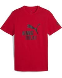 PUMA - Ac Milan King T-Shirt Met Logo Voor Zwart/Rood, Maat - Lyst