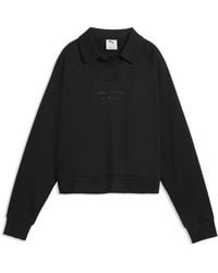 PUMA - Class Relaxed Long Sleeve Fleece Polo - Lyst