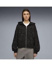 PUMA - Chaqueta Extragrande Con Capucha Y Cremallera Street Glam Para Mujer, Ropa, Negro - Lyst