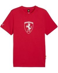 PUMA - Camiseta Scuderia Ferrari Sportswear Tonal Shield Para Hombre, Motorsport, Rosso Corsa - Lyst