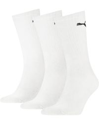 PUMA - Calcetines Ligeros Sport Crew, Pack De 3 Pares, Ropa, Blanco - Lyst