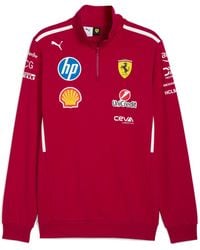 PUMA - Felpa Con Zip Corta Team Scuderia Ferrari Hp 2025 Da Uomo - Lyst