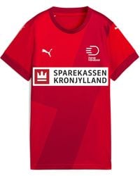 PUMA - Maglia Gara Home Federazione Danese Di Pallamano Da Donna, Abbigliamento, Rosso - Lyst
