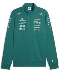 PUMA - X Aston Martin Aramco F1Â Team Replica Half-Zip Crew Sweatshirt - Lyst