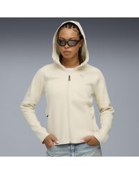 PUMA - Felpa Con Cappuccio E Zip Integrale Evostripe Da Donna, Abbigliamento, Alpine Snow - Lyst