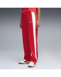 PUMA - Pantalones De Chándal Rectos T7 Always On Para Mujer, Rojo - Lyst