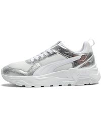 PUMA - Trinity 2 Metallic Whisper Sneakers Voor Grijs/Wit/Zilver, Maat 35,5 - Lyst