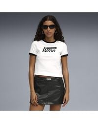 PUMA - T-Shirt Slim Con Grafica Future..Archive Da Donna, Abbigliamento, Bianco - Lyst