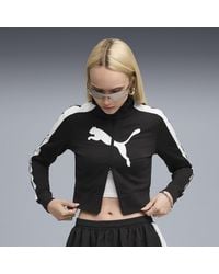 PUMA - Chaqueta De Chándal Corta De Corte Semiajustado Future..Archive T7 Para Mujer, Ropa, Negro/Blanco - Lyst