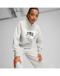 PUMA - Squad Quarter-Zip Hoodie , Light Heather - Lyst