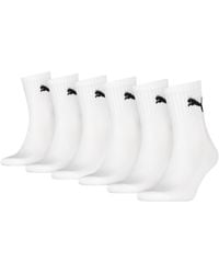 PUMA - Pack De 6 Calcetines Medios Ropa, Blanco - Lyst