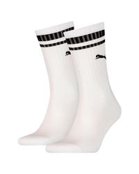 PUMA Heritage Gestreifte Crew Socken 2er Pack - Weiß