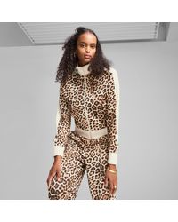 PUMA - T7 Leo Luxe All-Over Print Kort Trainingsjack Voor - Lyst