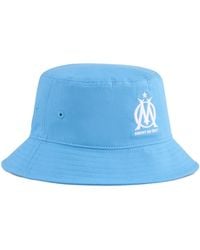 PUMA - Cappello Da Pescatore Olympique De Marseille Essentials, Sport, Azure/Bianco - Lyst