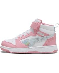 PUMA - Zapatillas Rebound V6 Mid Space Para Niños, Calzado, Sea Glass/Rosascape/Blanco - Lyst