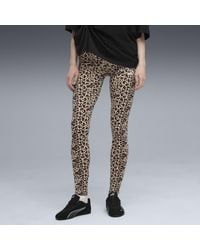 PUMA - Essentials Animal Print Legging Voor Roze/Bruin, Maat - Lyst