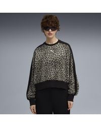 PUMA - Sweat Oversize À Col Rond Et Motif Léopard T7 Luxe - Lyst