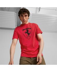 PUMA - Scuderia Ferrari Race Big Shield Motorsport T-shirt - Lyst