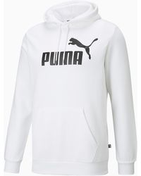 PUMA Ess Hoody Fl Big Logo Pullover - Wit