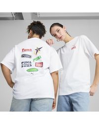 PUMA - Wardrobe Essentials Relaxed Graphic T-Shirt Damen - Lyst