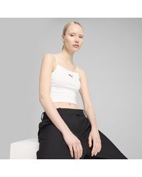 PUMA - Wardrobe Ess Geripptes Tanktop Damen - Lyst