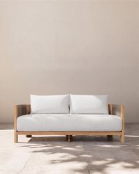 Quince - Curved Solid Teak And All-Weather Rope Outdoor Sofa - Lyst
