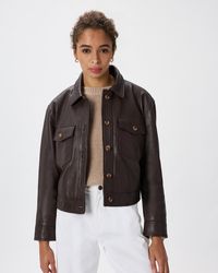 Quince - Cropped Jacket, Leather - Lyst