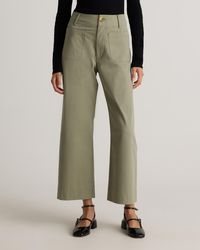 Quince - Organic Stretch Cotton Chino Cropped Wide Leg Pants, Organic Cotton - Lyst