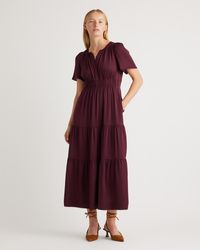 Quince - Washable Stretch Silk Tiered Maxi Dress - Lyst