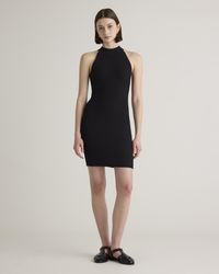 Quince - High Neck Ribbed Knit Mini Dress, Recycled Nylon/Polyester/Spandex - Lyst