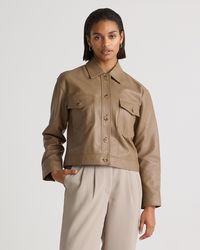 Quince - Cropped Jacket, Leather - Lyst