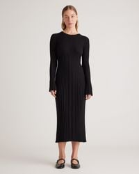 Quince - Cotton Cashmere Ribbed Long Sleeve Crew Midi Dress - Lyst
