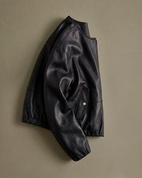 Quince - Collarless Cropped Bubble Hem Jacket, Leather - Lyst